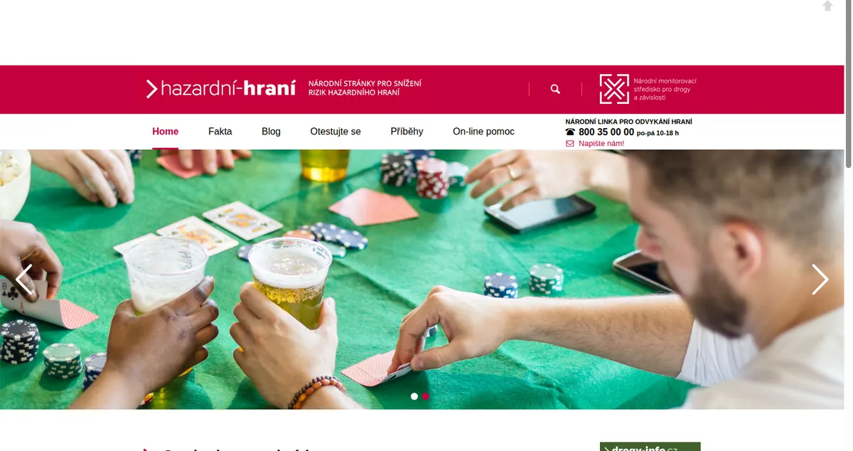 Informační web o hazardním hraní s bezplatnou linkou